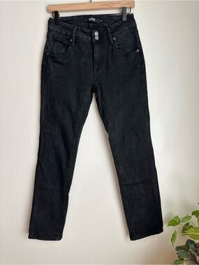 Hudson Jeans Black Straight High-Rise Jeans